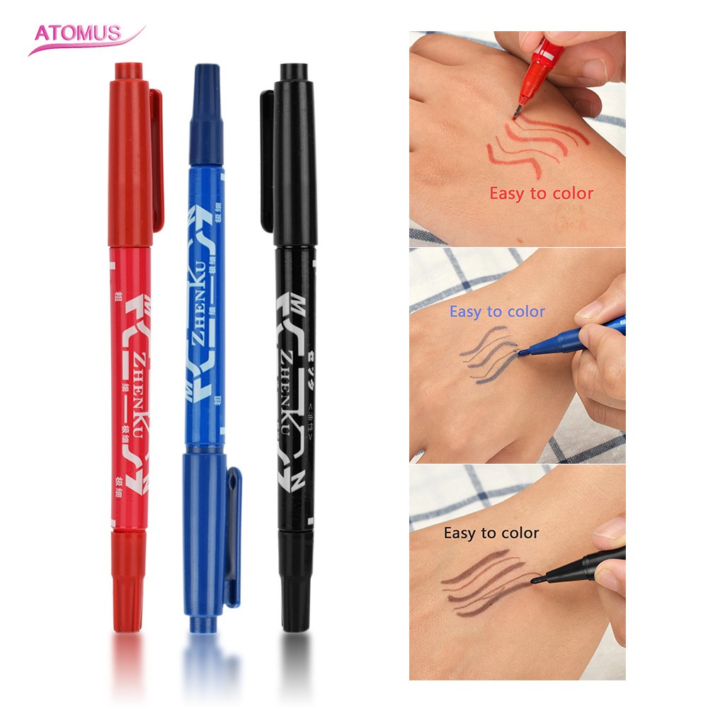 

PRODUK IMPORT New Position Tattoo Supplies Portable Eyebrow Tattoo Marker Pen Skin Scribe Tool 3