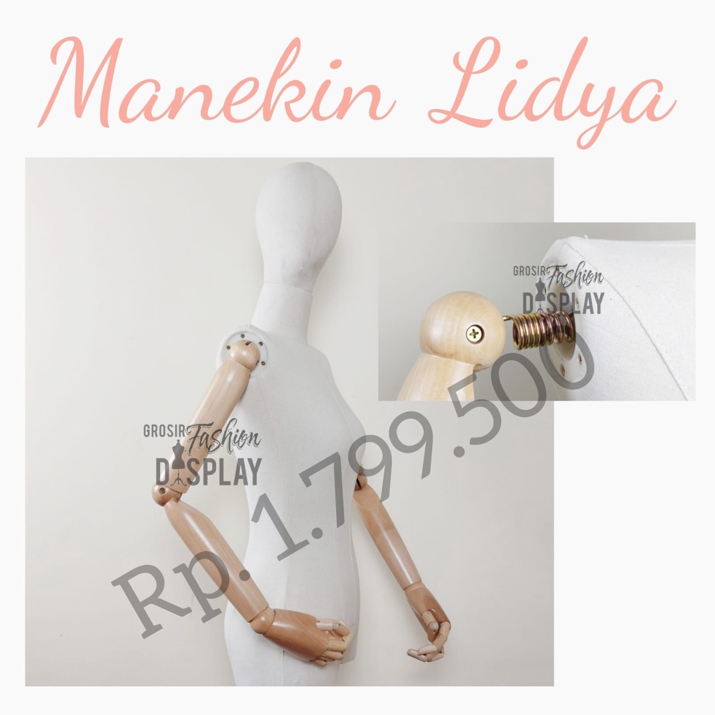 Manekin Setengah Badan Manekin Dm Tangan Robot Cewek Model Tangan Motif Kayu Pakai Kepala Tiang Besi Patung Manekin Cewe-BH
