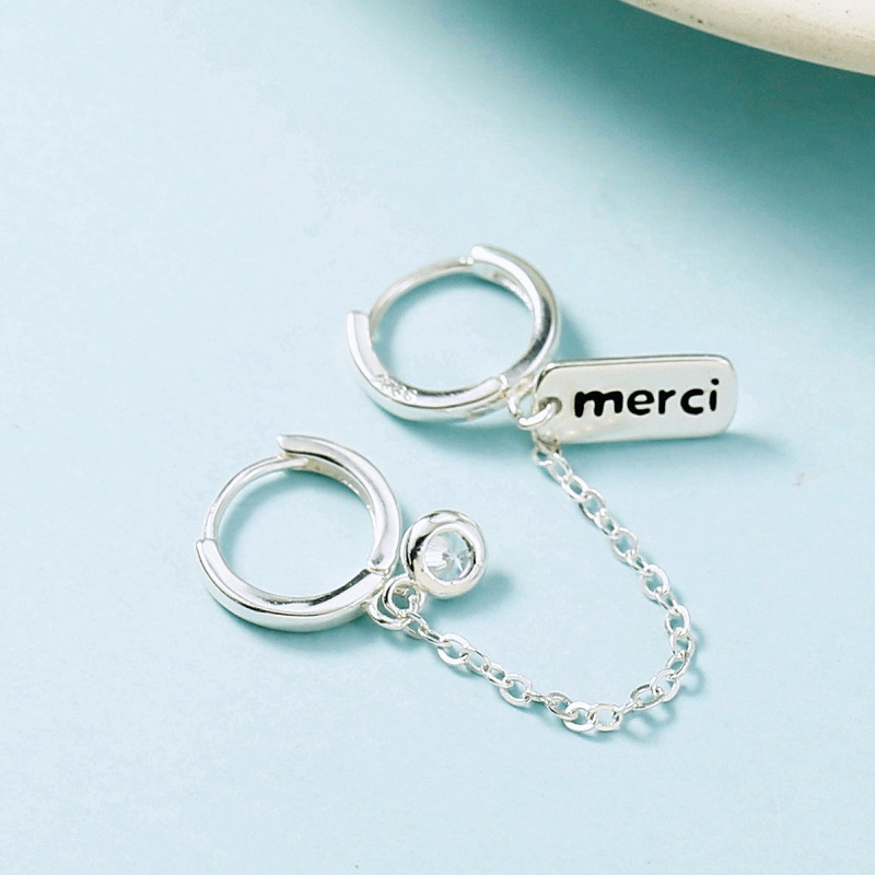 Fashion Aksesoris S925 Sterling Silver Earrings Desain Cincin Ganda Lubang Ganda One Piece Earrings