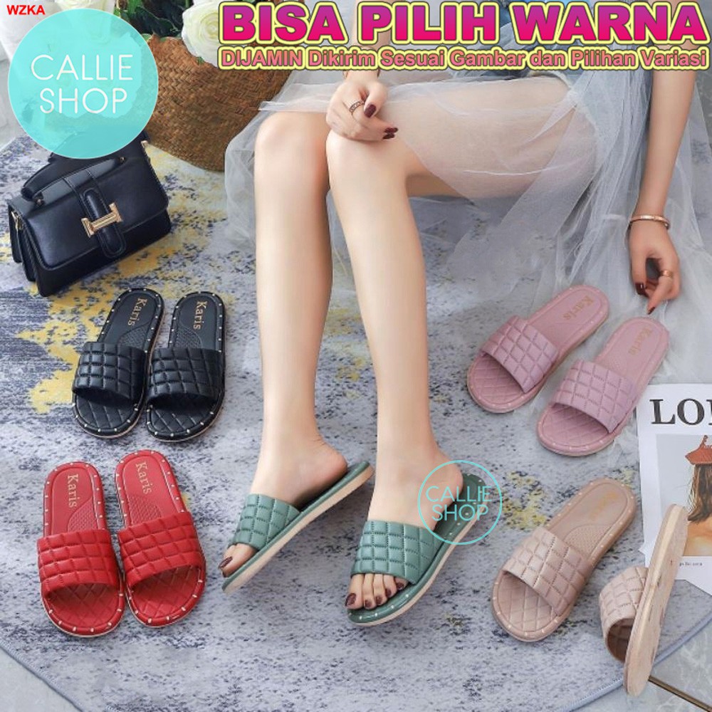 Sandal Wanita Jelly Motif Kotak-Kotak Karis 2028-4