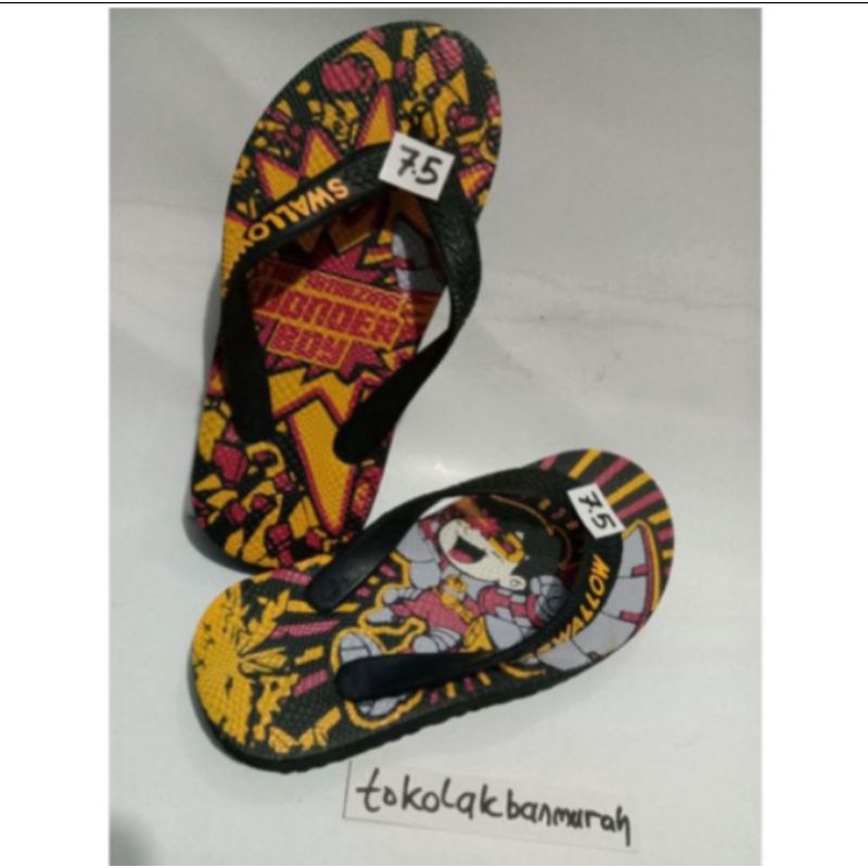 sandal swalow original hitam ank ,v swalow Armi , swalow wonderboy no 7,5 / 8