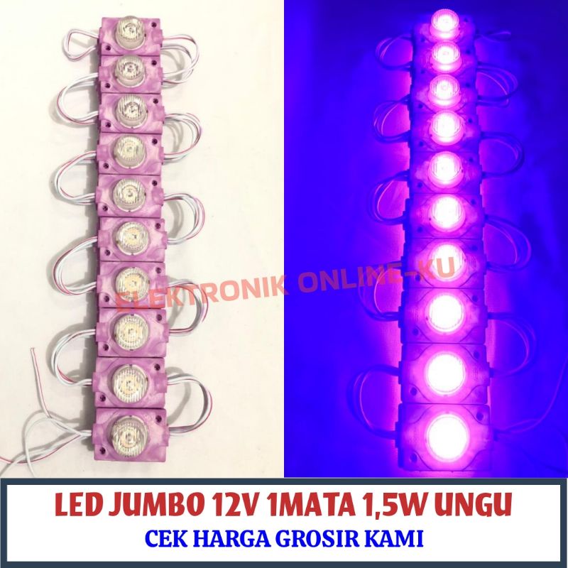 LAMPU LED JUMBO 12V 1MATA 1,5W UNGU