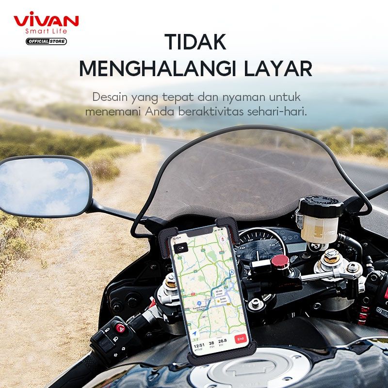 Vivan VMH01 Sepeda Motor Motorcycle Phone Holder