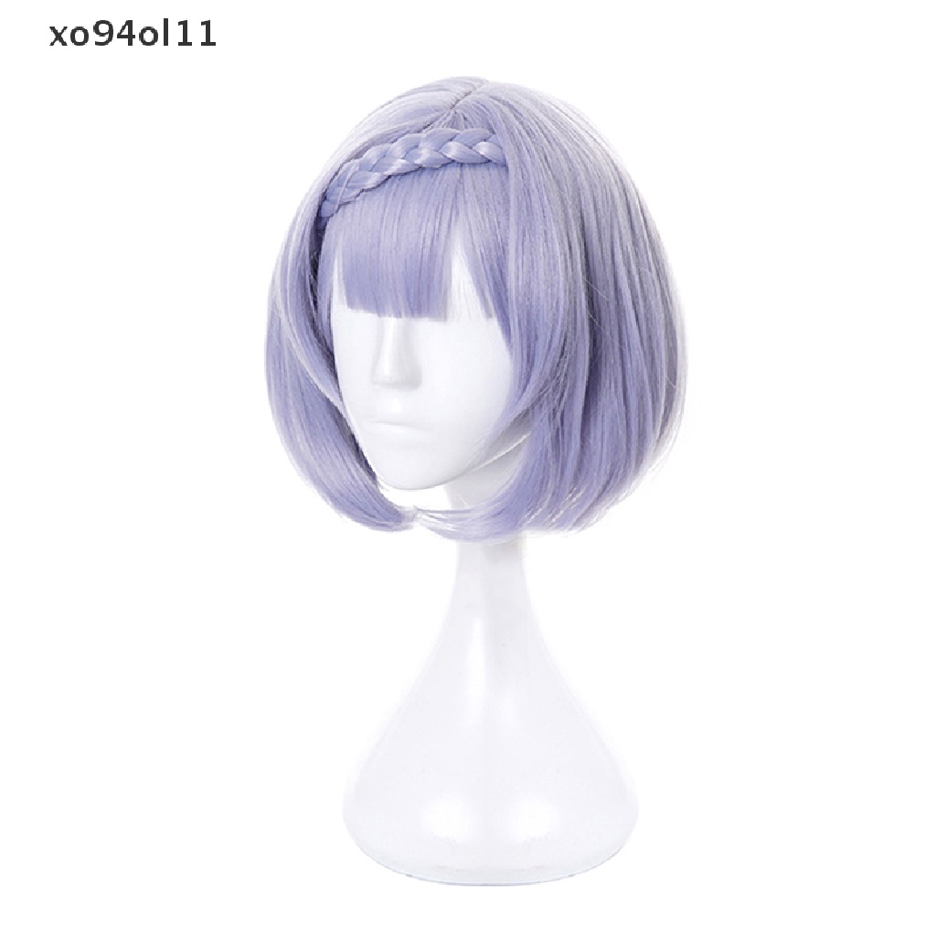 Wig Rambut Pendek Warna Ungu Muda Untuk Cosplay