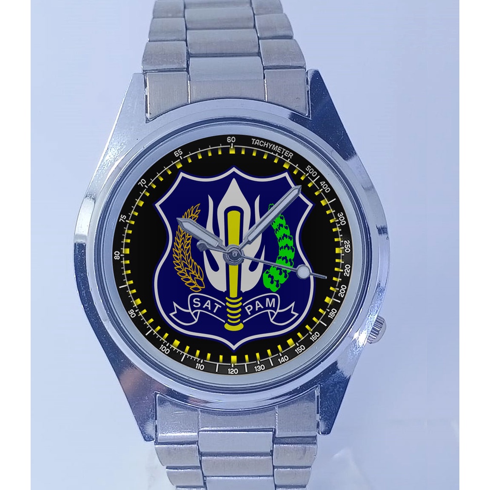 JAM TANGAN CUSTOM STAINLESS LOGO SATPAM SECURITY