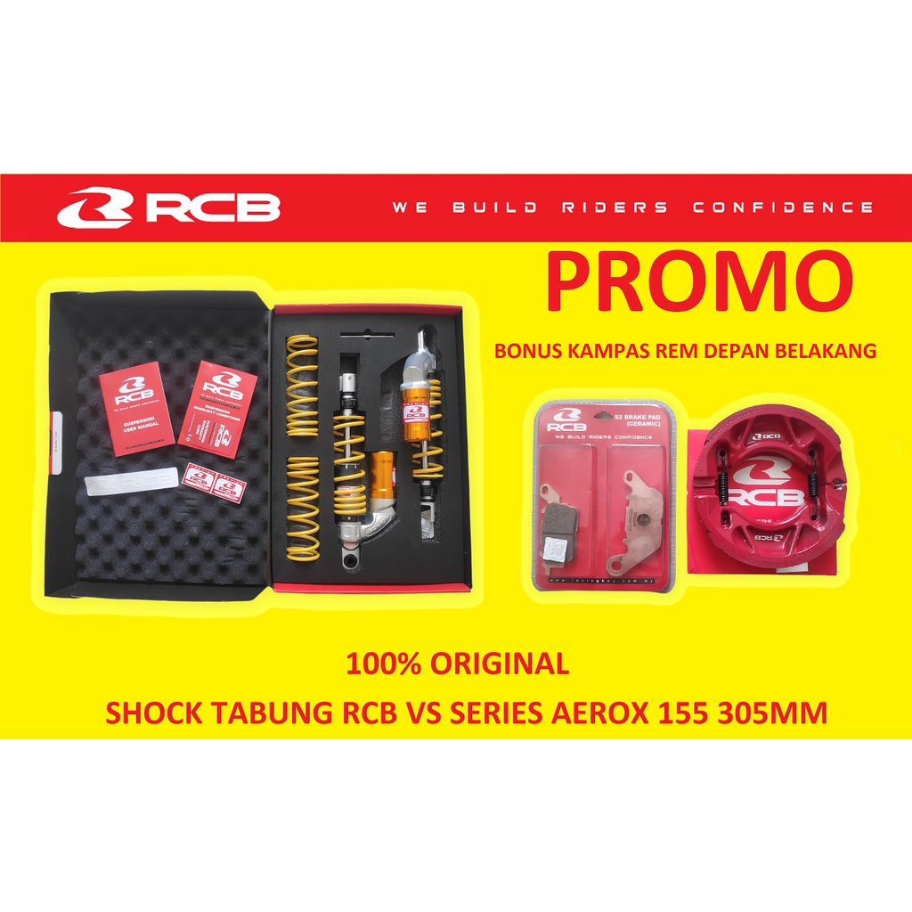 SHOCK TABUNG AEROX 155 RCB VS SERIES 305mm KUNING ASLI ORIGINAL ORI