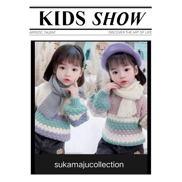 Yupi Kids Hoodie Sweater Popcorn Rajut Anak Perempuan 1-3 Tahun / Yupi Hoodie Popcorn Anak