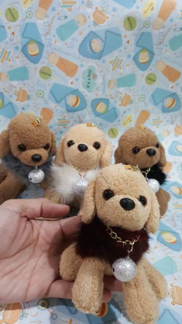 Dogie doll bagcharm with minkfur