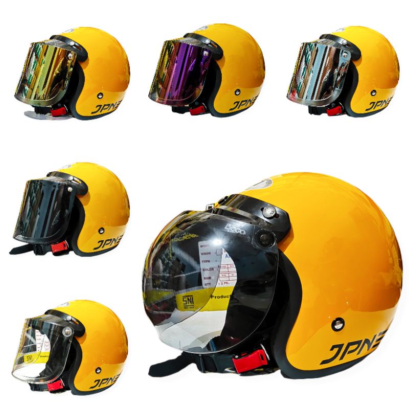 Helm Retro Jpn Kuning Glossy Original JPN
