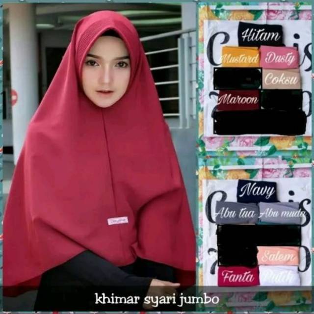 Termurah Khimar Pet Jumbo 80x110  Jilbab Wolfis Antem Kerudung Instant Instan