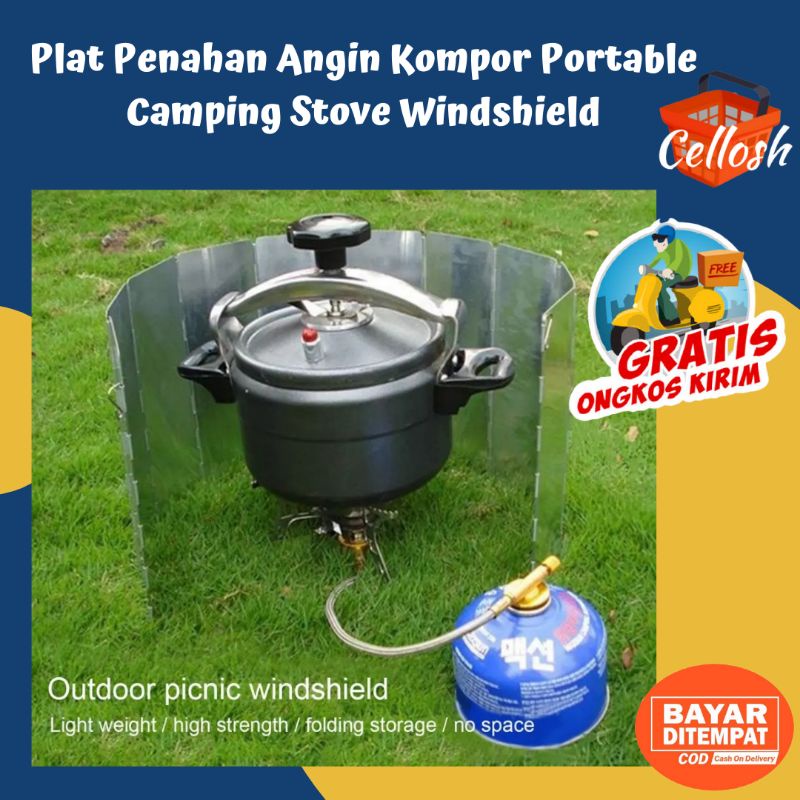 Penahan Angin Kompor Portable Camping Stove Windshield