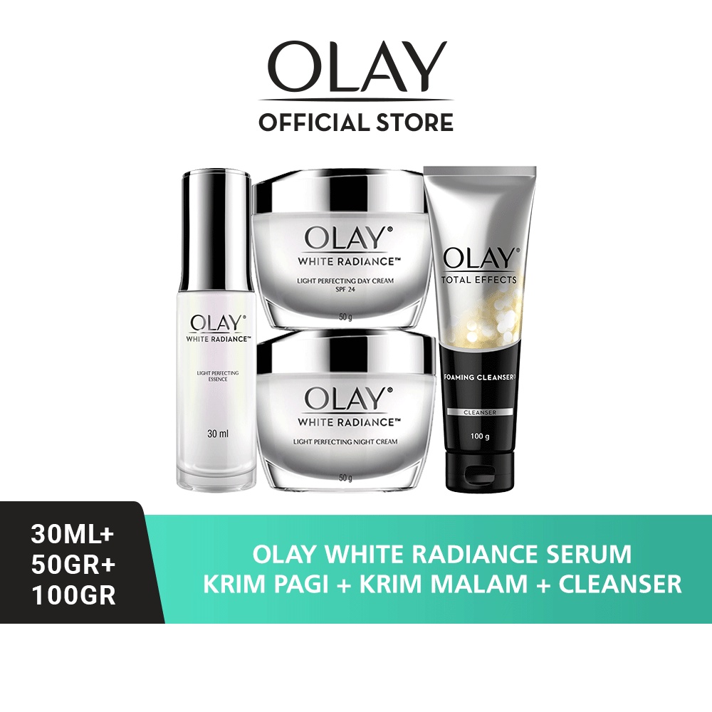 [LEBIH HEMAT] Olay Set Pencerah Whitening: Luminous Krim Pelembab Pagi 50 gr+ Malam 50gr + Essence 3