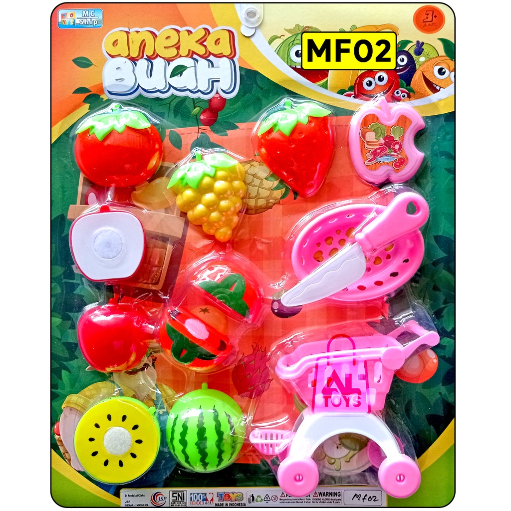 MAINAN ANAK PEREMPUAN DAPUR MASAKAN BUAH SAYUR POTONG PIZZA POTONG ROTI POTONG SET-MF02
