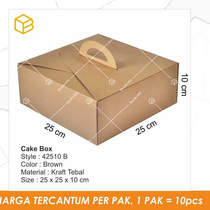 

Box Kue, Kotak, Cake Box, Gable Box, Kemasan, Packaging, Hampers | 42510 BROWN (10pcs) (KODE 836)