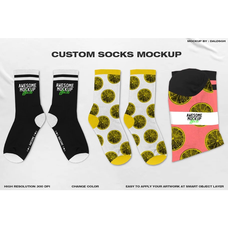 Custom Socks Mockup