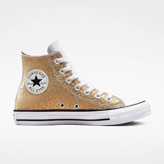 Converse Chuck Taylor All Star Leopard Glitter High Gold