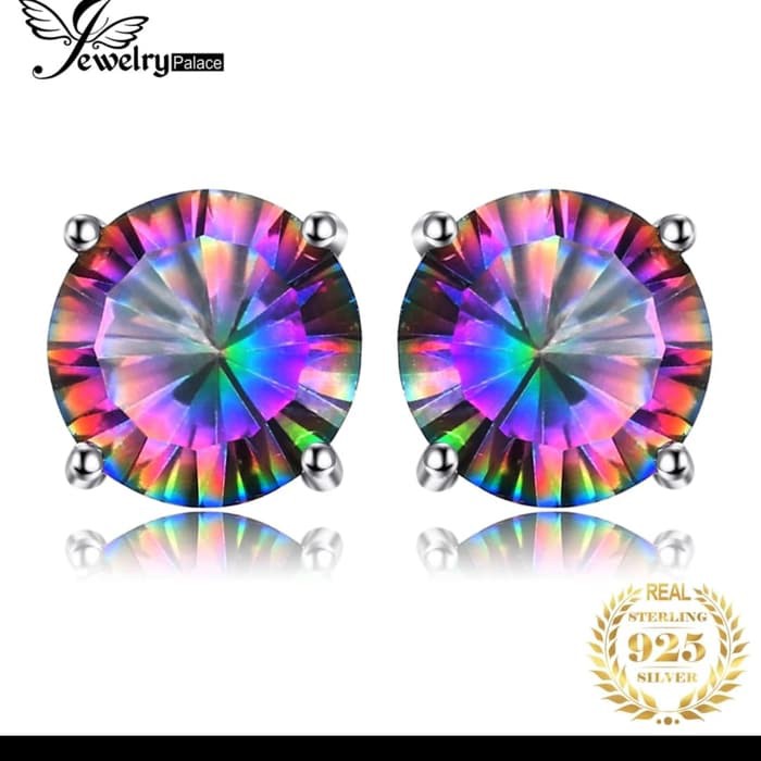 ANTING SILVER MISTIK TOPAZ RAINBOW PREMIUM SUPER CANTIK FASHION 925