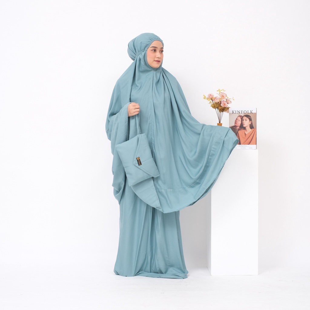 Mukena Bali Dewasa Traveling Polos Jumbo Katun Rayon