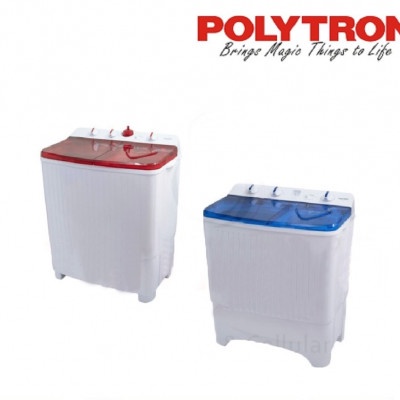 Mesin Cuci Polytron PWM 801 R B Merah Biru 8 kg TUTUP TRANSPARAN