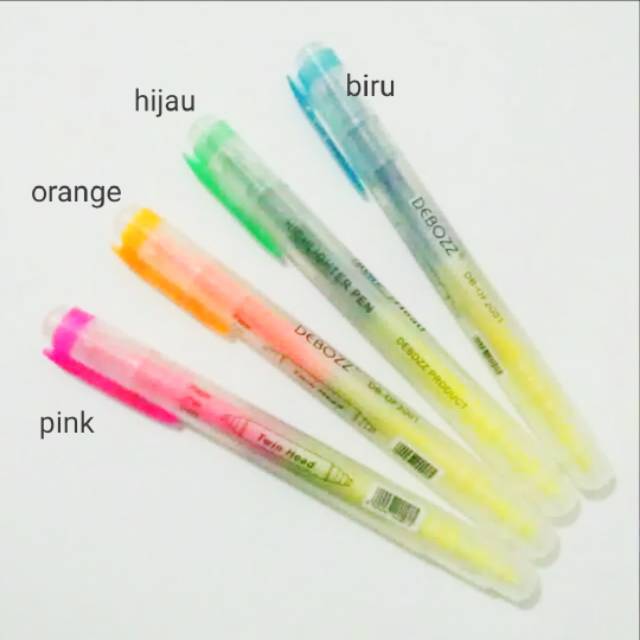 

chandrasurya Highlighter Pen 2 in 1 Dua Warna Twin Head Alat Tulis Kantor Ekonomis Praktis