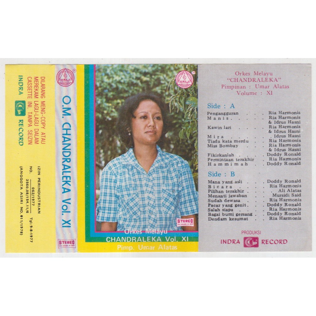 COVER SAMPUL KASET ORKES MELAYU CHANDRALEKA VOL XI