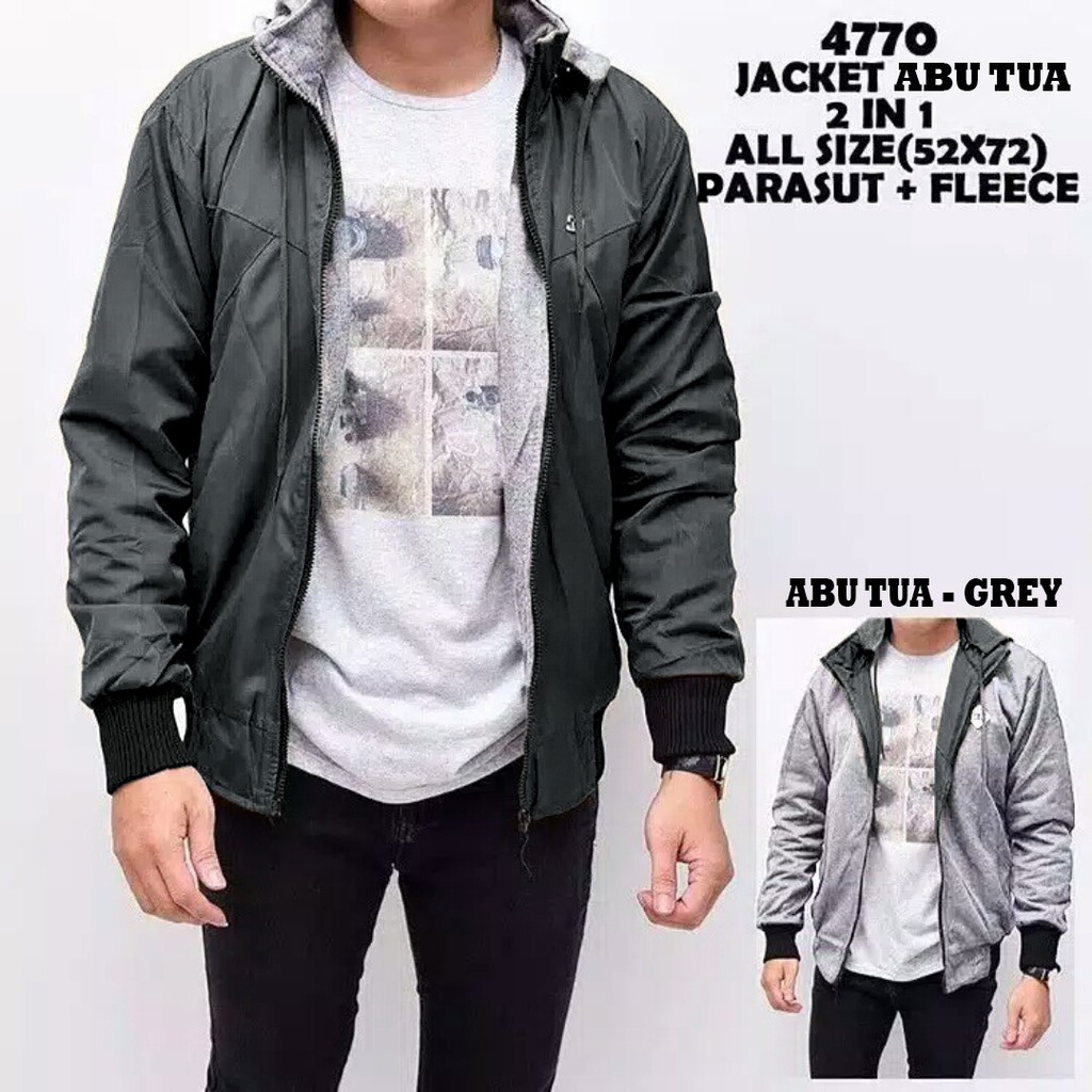 JAKET BOLAK BALIK / JAKET BB JAKET 2IN1 JAKET PARASUT PRIA WANITA