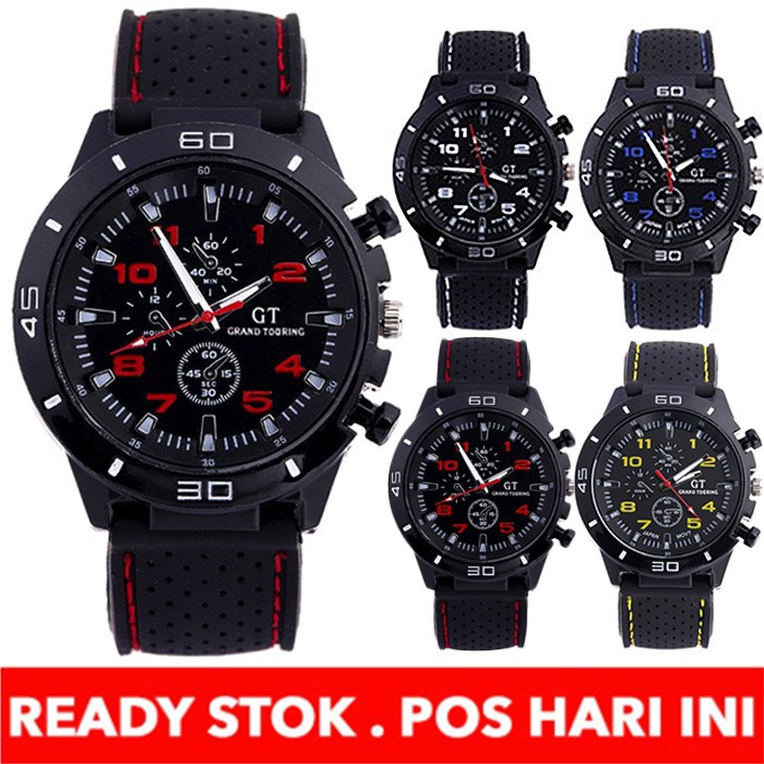 GT Jam Tangan Pria Sport Chrono Korea Fashion Quartz Men Silikon Watch SW035