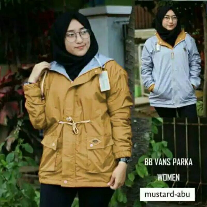 Jaket Parka Polos & Hoodie Wanita Simple | Bolak Balik Dalaman Fleece