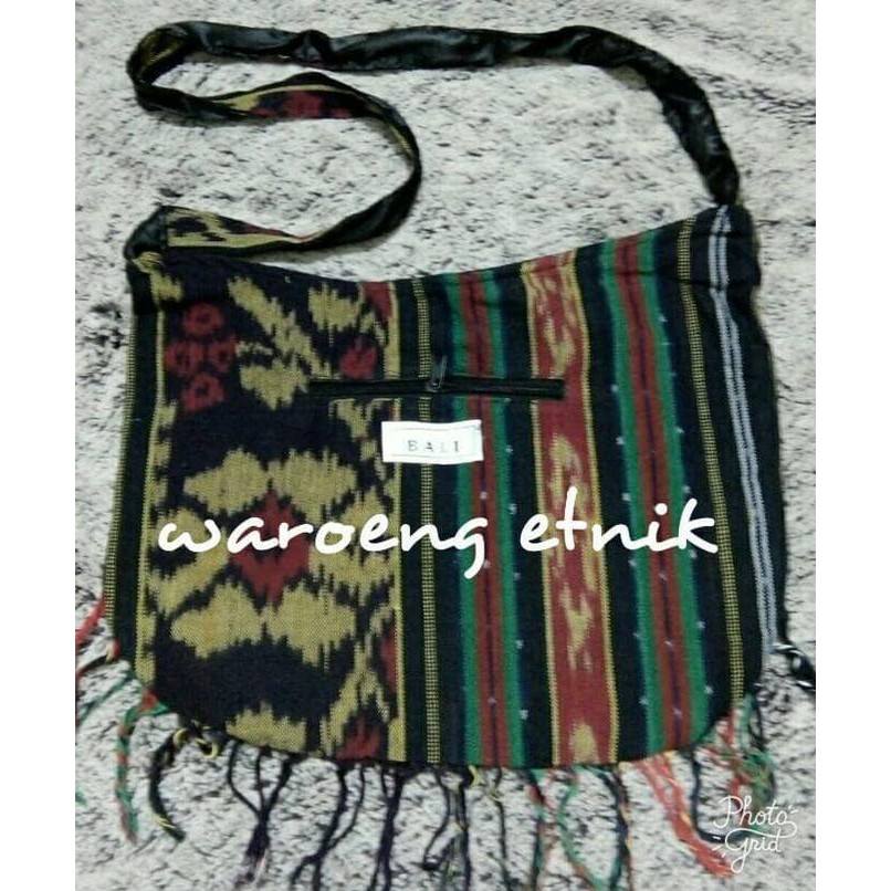SALE TAS BALI SELEMPANG SLEMPANG SLINGBAG TENUN - MIX KUNING ,,,,,