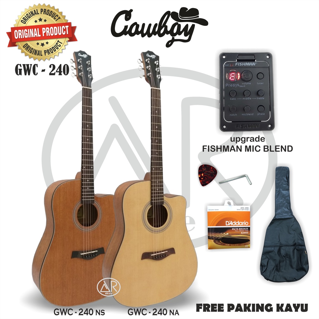 Gitar Akustik Elektrik Cowboy GWC-240 NA/NS EQ FISHMAN BLEND Original