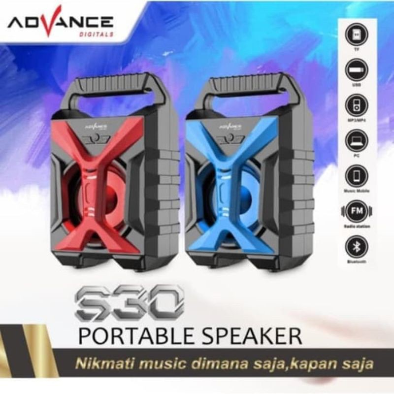 Speaker Portable Bluetooth Advance S30 - Speaker Multi ADVANCE S30
