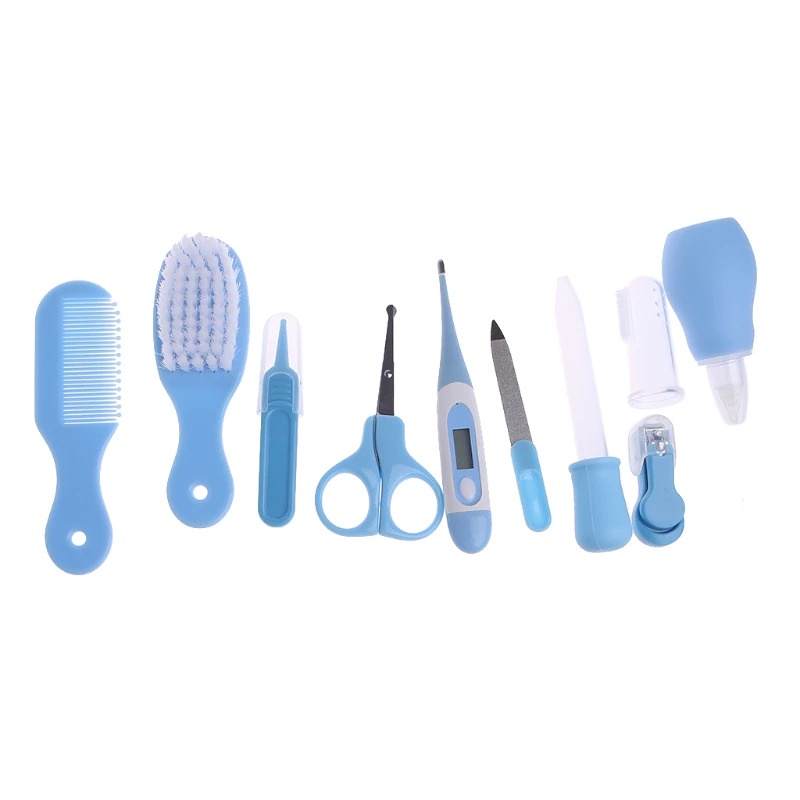 Set Perlengkapan Bayi New Born Thermometer Brush Clipper - QE-119 - Blue