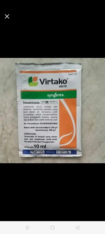 Virtako 300sc 10ml Sachet Insektisida Obat Pembasmi Wereng Dan Ulat Tanaman
