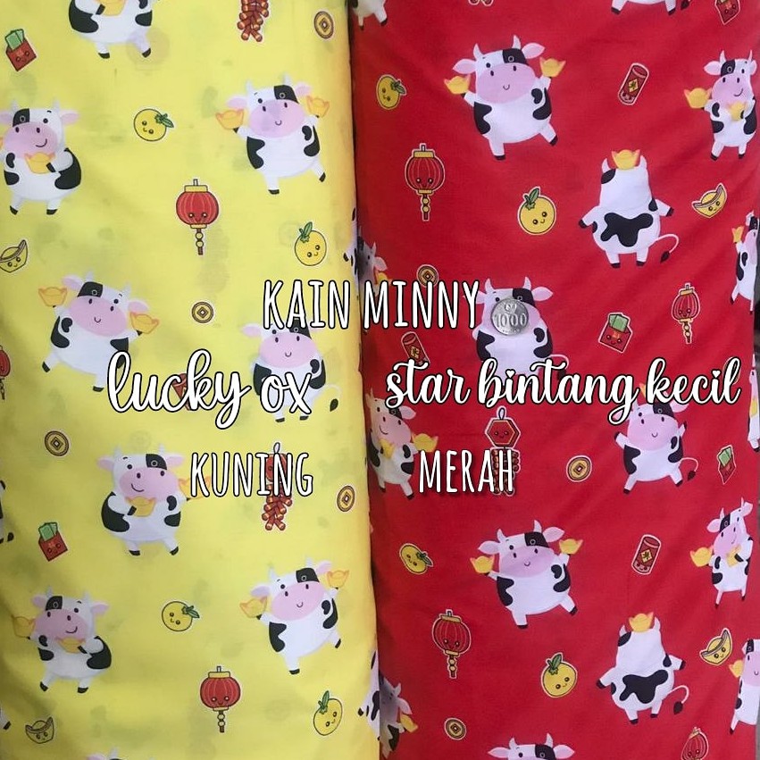 Lucky Ox - Kain Sprei Katun Lokal Meteran Star Bintang Kecil