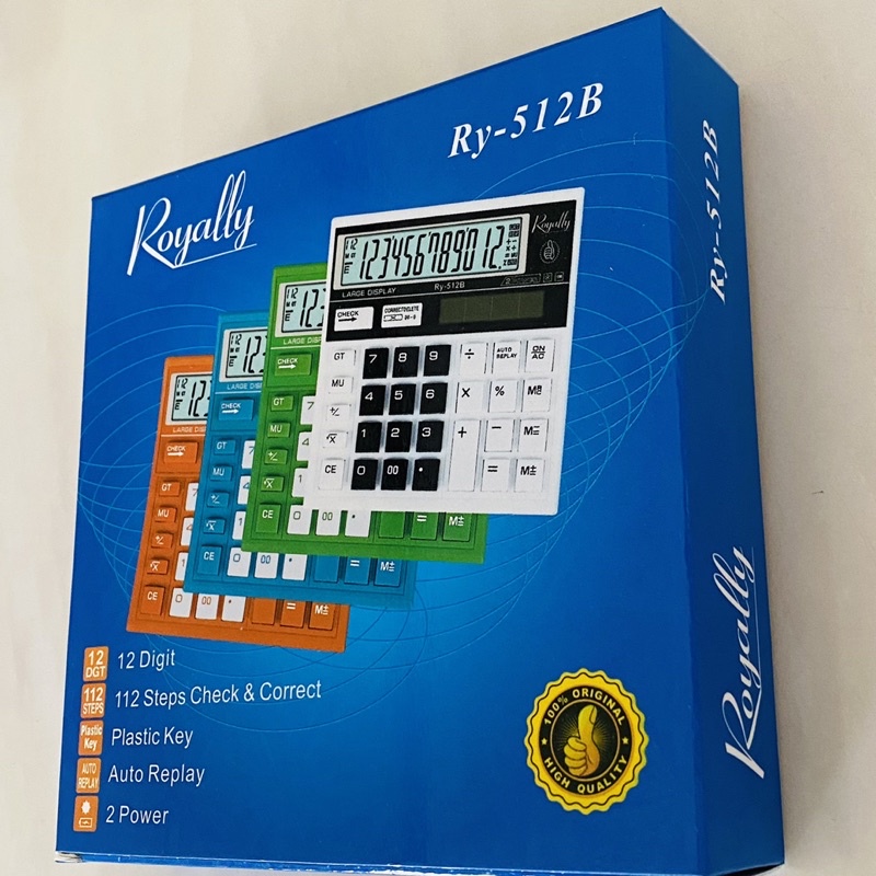 Rotally 512B kalkulator meja 12 Digit / Check and Correct / Solar and baterai A3