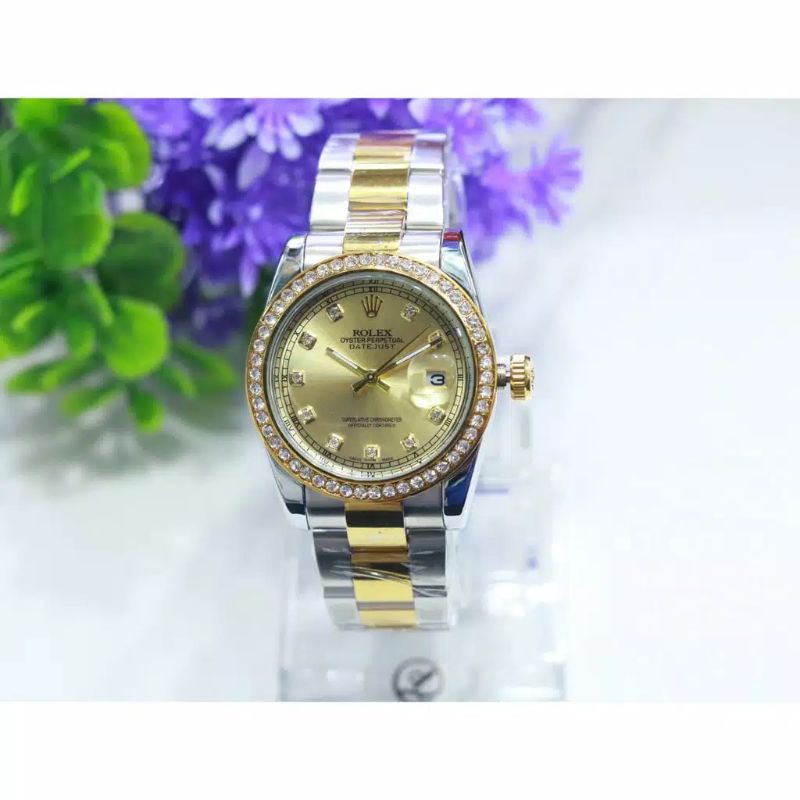 Jam Tangan Rolex Wanita Bagus Oyster Tanggal Aktif Model Original Free Box