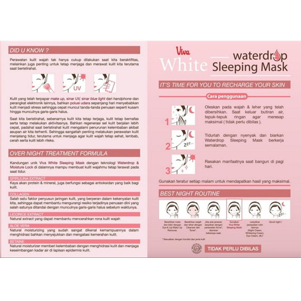 [PRODUK TSHEN] Viva Waterdrop Sleeping Mask | Viva White Water Drop Night Mask | tntbeauty TnT Beaut