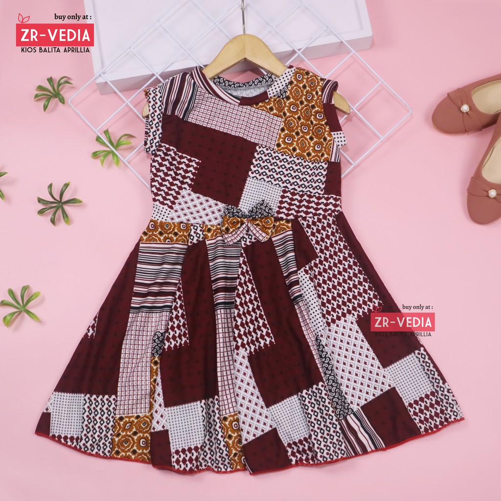 (KODE B) Dress Lala uk 4-5 Tahun / Baju Anak Perempuan Murah Dres Batik Yukensi Adem Pakaian Pesta