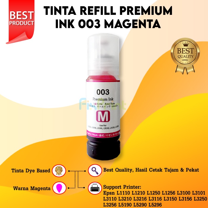 Tinta Refill Premium Printer Epsn 003 001 L3116 L3156 L5190 L4150 L6190 100ml