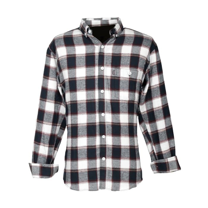 BROODIS STORE KEMEJA FLANEL BEST SELLER PRIA MOTIF TERBARU NEW - Putih