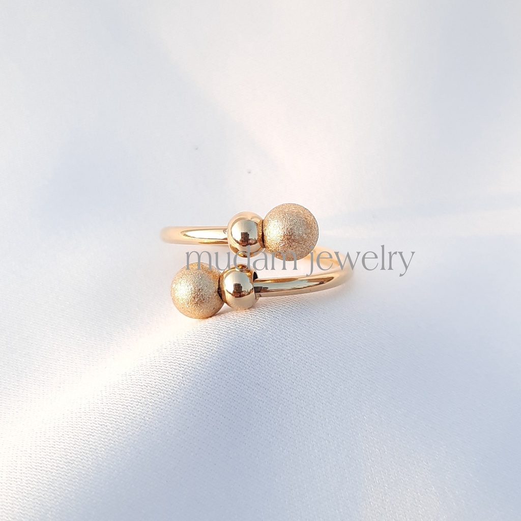 Cincin Titanium Sand Balls Tersedia Warna Rosegold, Gold