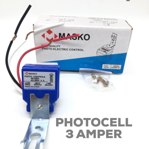 PHOTOCELL MASKO 3A 3 A AMPER 220V SENSOR CAHAYA PHOTO ELECTRIC CONTROL