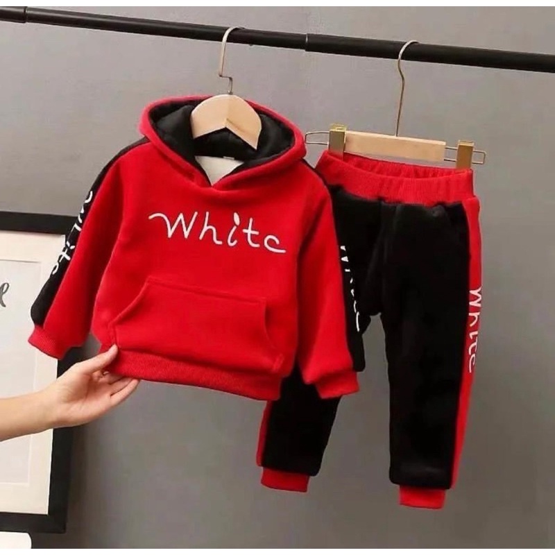SETELAN HOODIE JOGER BAYI ANAK MOTIF WHITE USIA 6 BULAN-5 TAHUN BAHAN BABYTERRY LEMBUT TERBARU TERLARIS/ SETELAN HOODIE JOGER BAYI ANAK LAKI- LAKI/ SETELAN HOODIE JOGER BAYI ANAK PEREMPUAN/ SETELAN HOODIE JOGER BAYI ANAK COWOK/ HOODIE ANAK MOTIF WHITE