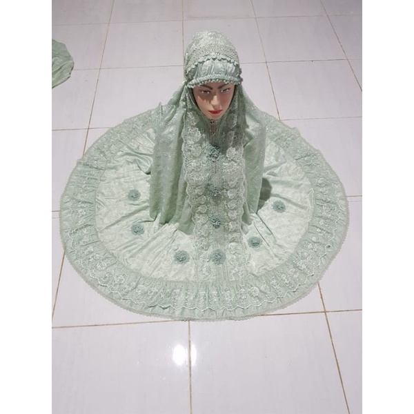 mukena sutra paris original / mukena sutra paris renda / mukena seserahan