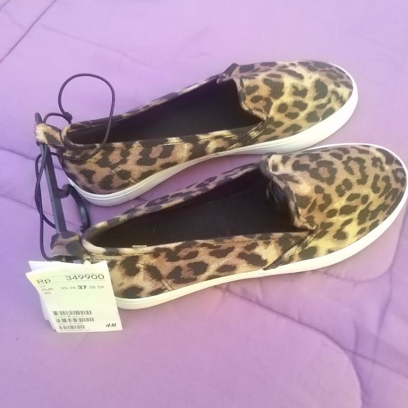 leopard shoes slip on