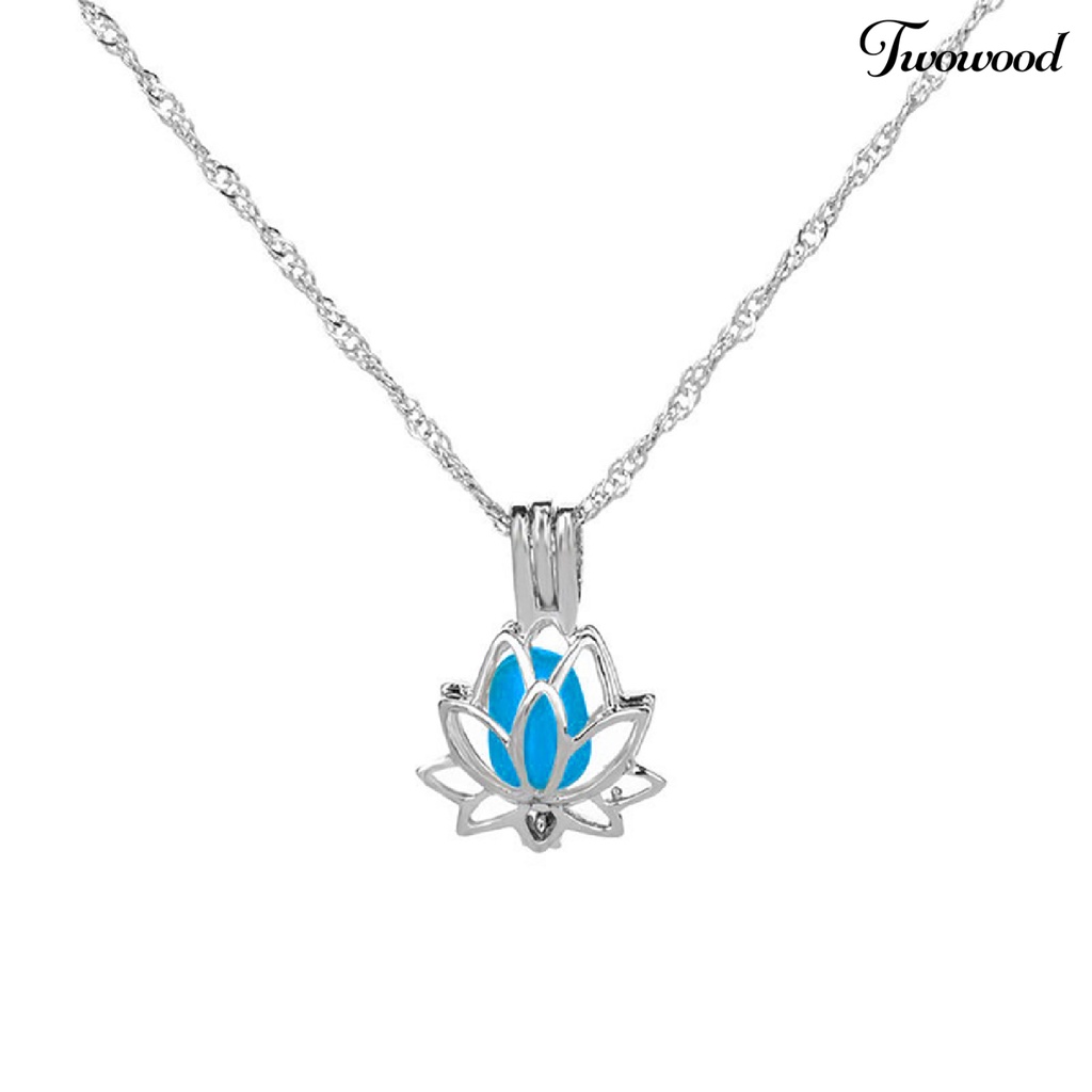 Kalung Rantai Dengan Liontin Lotus Hollow Bahan Alloy Untuk Wanita