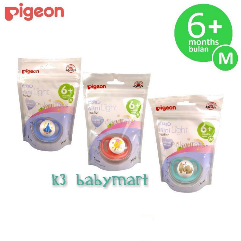 Pacifier Pigeon Minilight size S M L empeng bayi baru lahir kompeng mini light soother dot bayi newborn