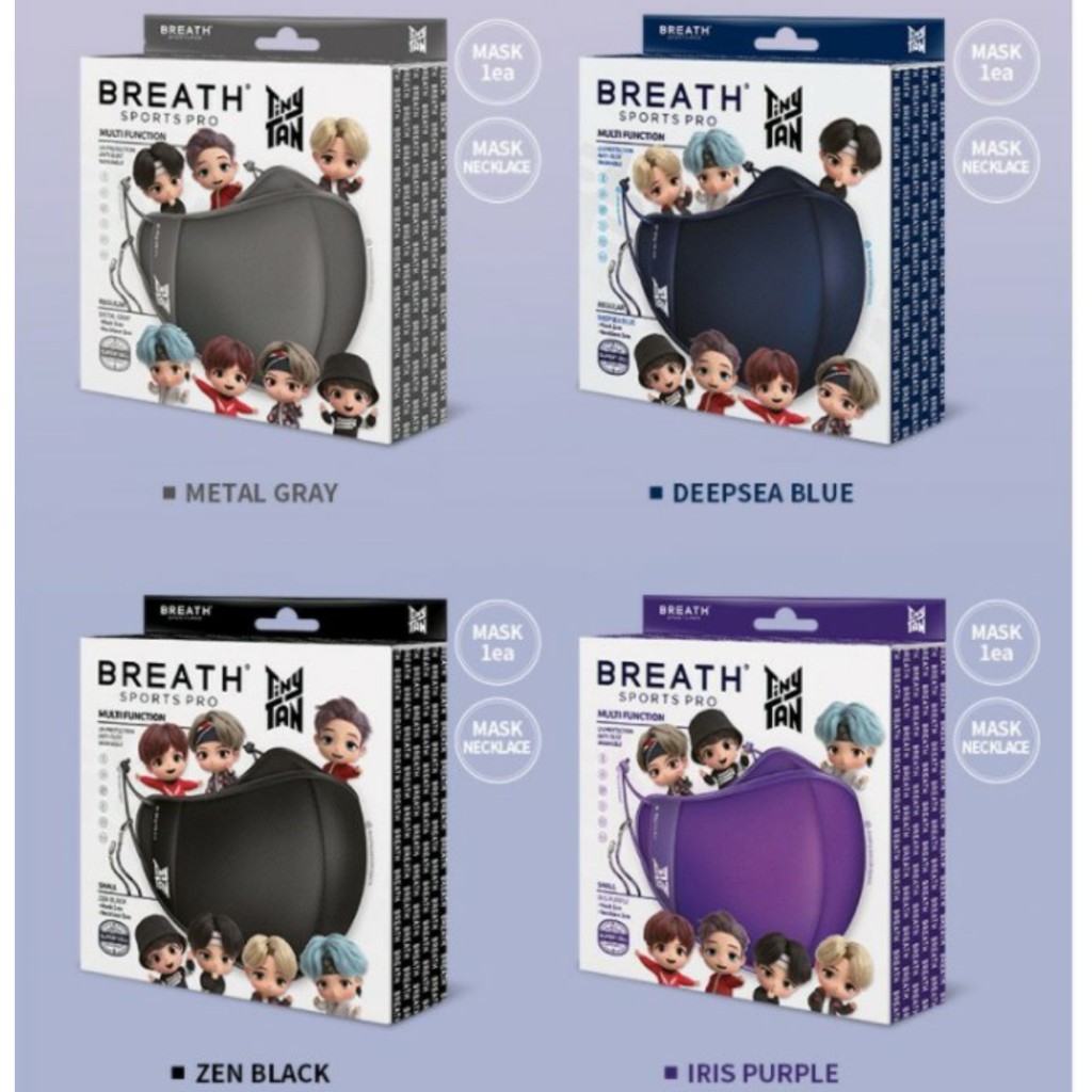 BTS TINY TAN BREATH SPORT PRO MASK TINYTAN MASKER KOREA KF94 BT21 ARMY OLAHRAGA LARI GOWES GOLF