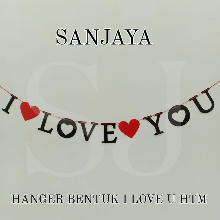 Banner Flag Romantis / Bunting Flags Tulisan I Love You / Banner Romantis / Decoration Kertas Hanger Bentuk I Love U