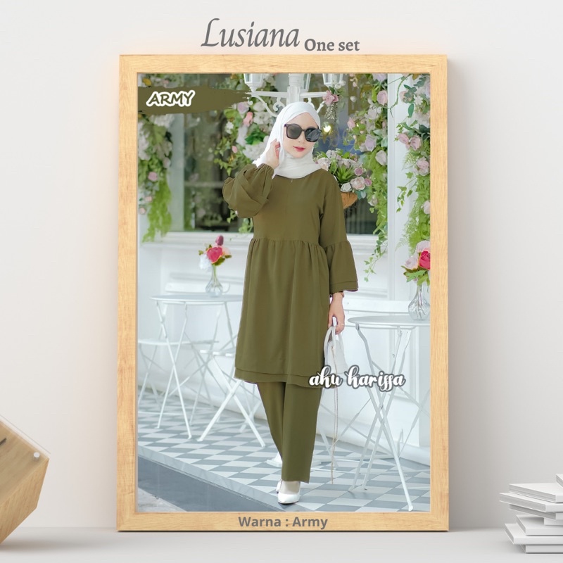 LUSIANA One Set Ori by AKU KARISSA Setelan Celana Murah Busui